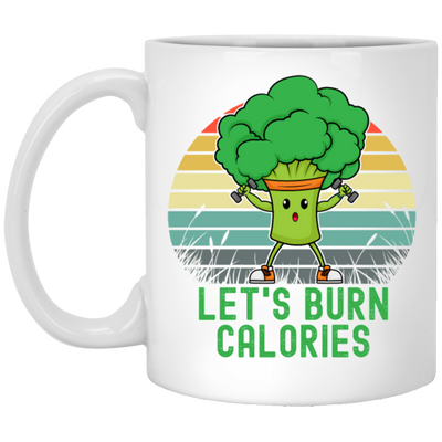 Retro Healthy Lets Burn Calories Do Excercise Broccoli