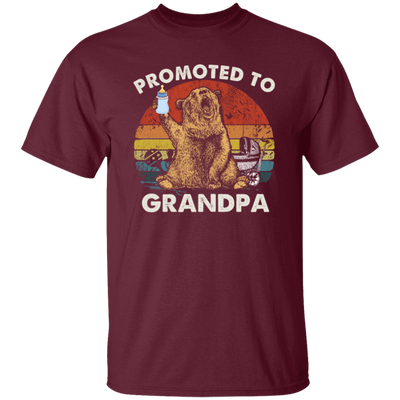 Vintage Promoted To Grandpa Bear, Bear Lover Gift In Vintage Unisex T-Shirt