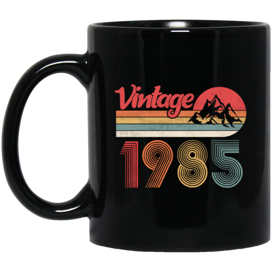 Born In 1985 Vintage 1985 Birthday Gift Black Mug