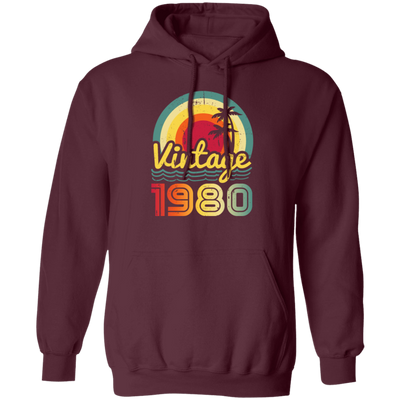 Love 1980 Gift, Retro 1980 Gift, Vintage 1980 Gift, 1980 Birthday Gift, Hawaii Lover Gift Pullover Hoodie