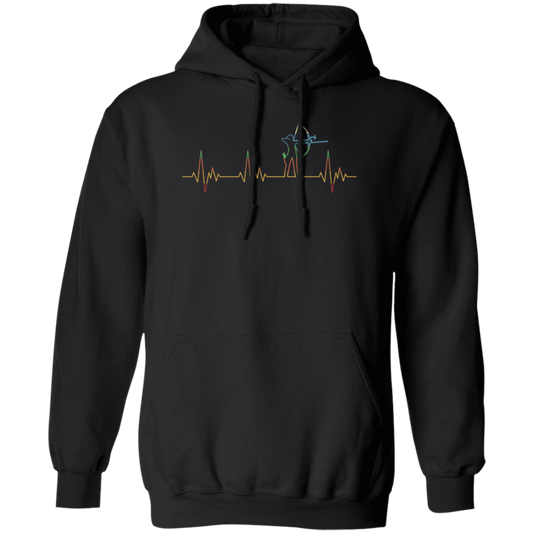 Retro Archer Heartbeat Electrocardiogram Pullover Hoodie