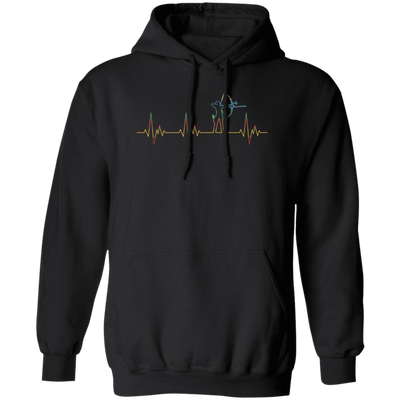 Retro Archer Heartbeat Electrocardiogram Pullover Hoodie