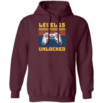 Retro 15th Birthday, Gaming Lover, Gift For Gamer 15 Years Gift Pullover Hoodie