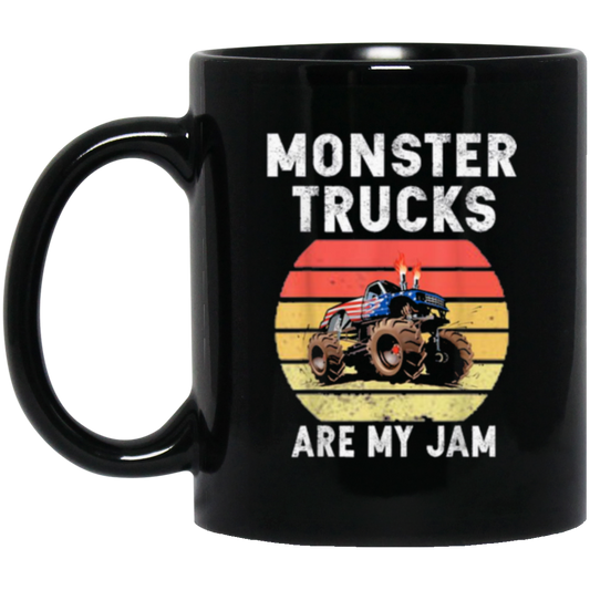 Vintage Monster Truck Are My Jam Retro Sunset Cool