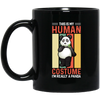 Panda Costume, I Am Really A Panda, This Is My Human, Retro Panda Black Mug