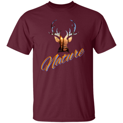 Nature Deer Head Outdoor Forest Sunset Deer Unisex T-Shirt