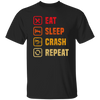 Retro Eat Sleep Crash Repeat - Mountain Biking Unisex T-Shirt