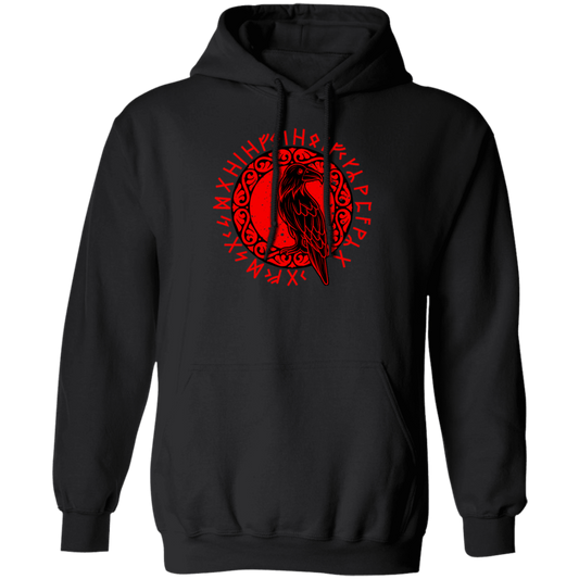 Odin Gift, Raven Vikings, Runes, Huginn Muninn Myth, Black Bird Pullover Hoodie