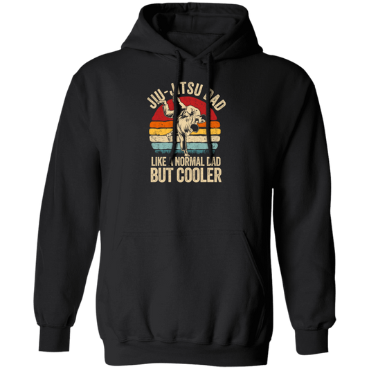 Jiu-Jitsu Dad Like A Normal Dad But Cooler Men Father Vintage Fighter Pullover Hoodie