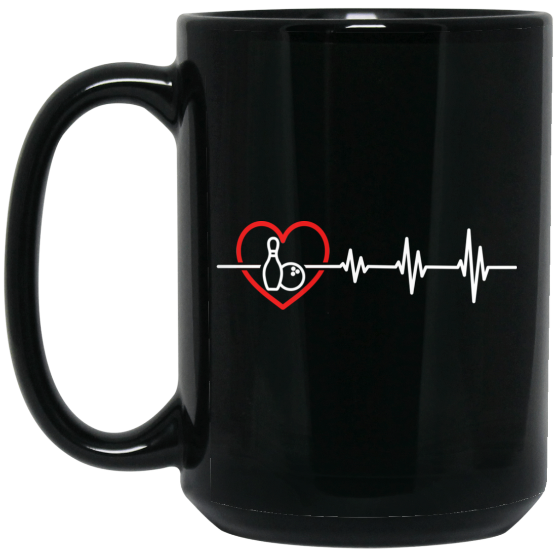 Bowling Lover, Best Bowling, Bowling Heartbeat, Love Play Bowling Together Black Mug