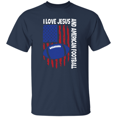 American Flag Gift, I Love Jesus And American Football, Rugby Lover Unisex T-Shirt