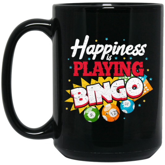 Playing Bingo, Happiness Is Playing Bingo, Love Bingo Game, Best Bingo Ever Black Mug