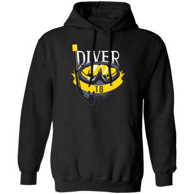 Cool Diver 18th Birthday Scuba Diving 18 Years Gift Pullover Hoodie