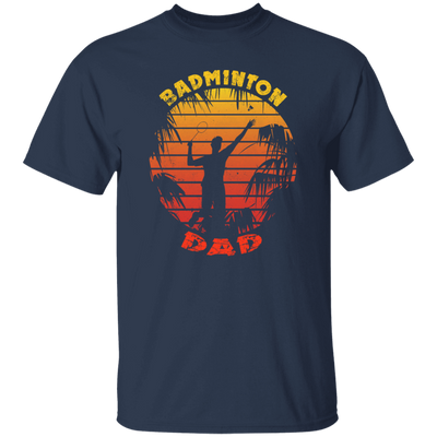 Badminton Palm Trees Gift For Dad Vintage Play Badminton Sporty Unisex T-Shirt