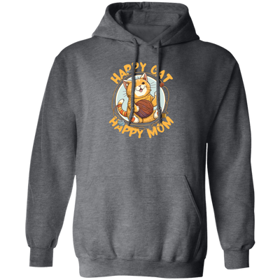 Love Cute Cat, Happy Cat, Happy Mommy, Best Cat Ever, Cat With Ball Of Knitting Wood Pullover Hoodie