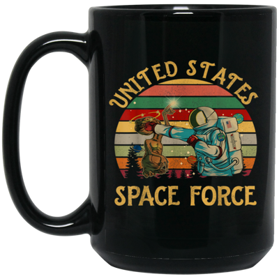 United States Space Force, Retro Space Black Mug