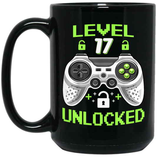 17 Years Old Birthday, Level 17 Unlocked, Video Games, Gamer Style Gift