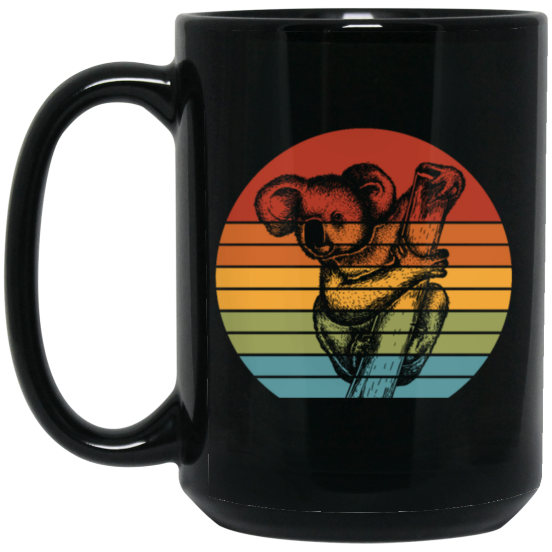 Koalas Feed Almost Exclusively On The Leaves And Bark Of Eucalyptus Vintage Black Mug