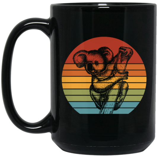 Koalas Feed Almost Exclusively On The Leaves And Bark Of Eucalyptus Vintage Black Mug