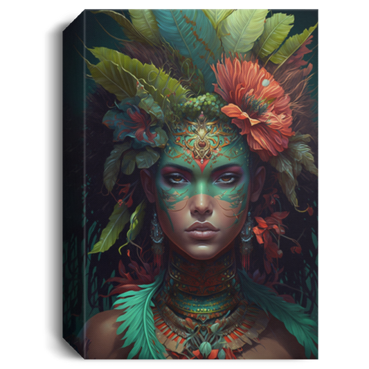 Tropicalpunk Goddess Queen, Luscious Fantasy Art Canvas