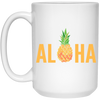 Aloha Pineapple Tropical Fruit Summer Vacation Hawaii Pineapple Lover White Mug