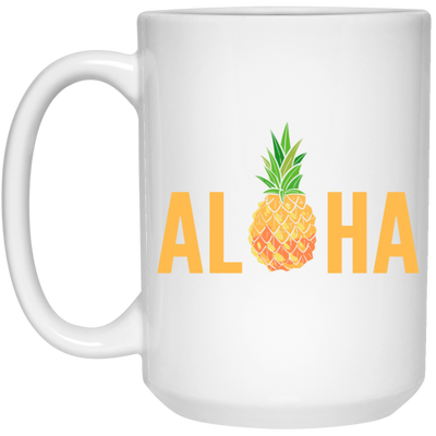 Aloha Pineapple Tropical Fruit Summer Vacation Hawaii Pineapple Lover White Mug