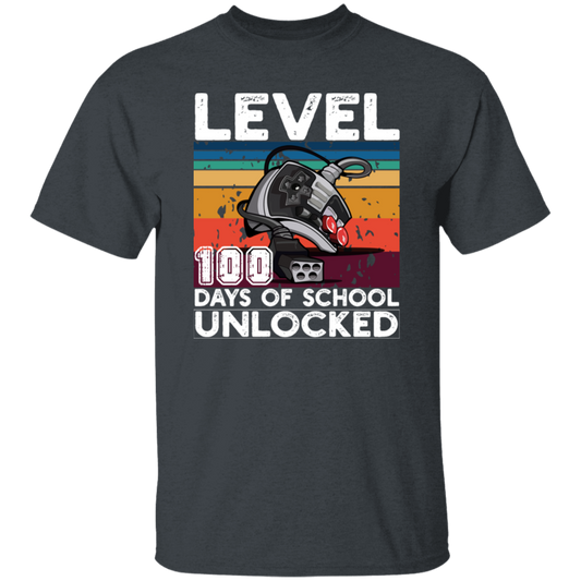 Love To Play Video Game, Level Up, 100 Days At School, Retro School Lover Unisex T-Shirt