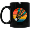 Badminton Shuttlecock Retro Badminton Player Sporty Lover Gift Black Mug