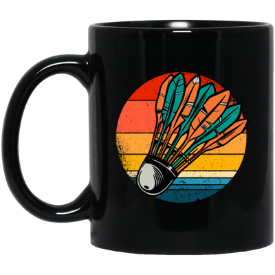 Badminton Shuttlecock Retro Badminton Player Sporty Lover Gift Black Mug