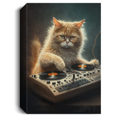 DJ Cat, Cat Playing Music, Cool Cat, Best DJ, Best Cat Ever Canvas