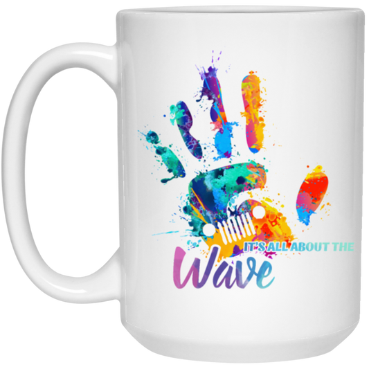 It's All About Wave Jeep Hand Wave White Mug