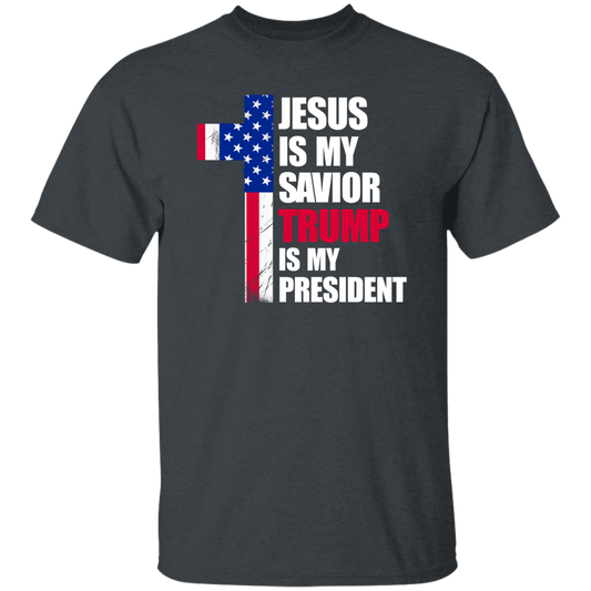 This unisex t-shirt is perfect for Jesus Lovers, professing that Jesus is their Savior and that they love President Trump. Show your Christian faith and your political convictions in one comfortable and stylish t-shirt.