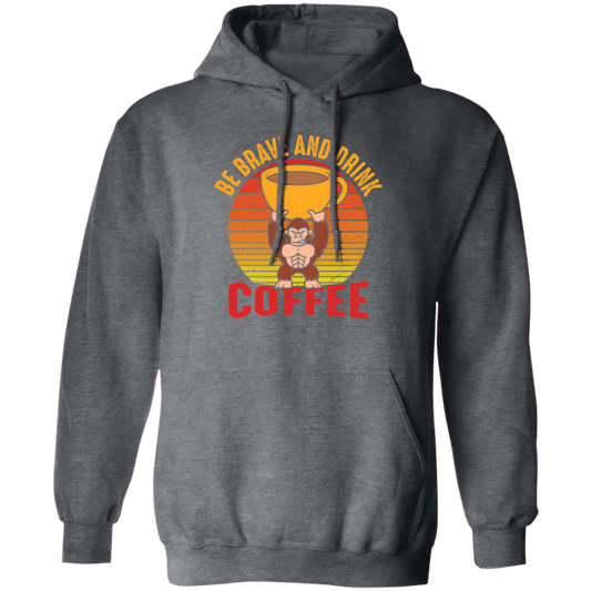 Coffee Lover, Be Brave And Drink Coffee, Retro Monkey Gift, Coffee Lover