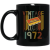 Cassettes Vintage 1972 Gift Birthday 70s Music Lover Gift For Man Black Mug