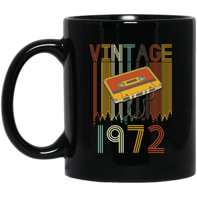 Cassettes Vintage 1972 Gift Birthday 70s Music Lover Gift For Man Black Mug