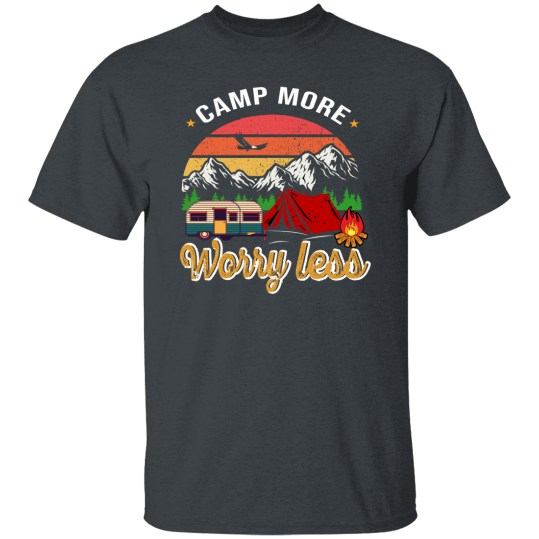 Camp More Worry Less, Funny Wildlife, Retro Hiking (1)