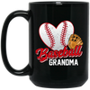 Love Baseball, Love Grandma, Best Baseball Gift For Grandma, Love Sport Black Mug