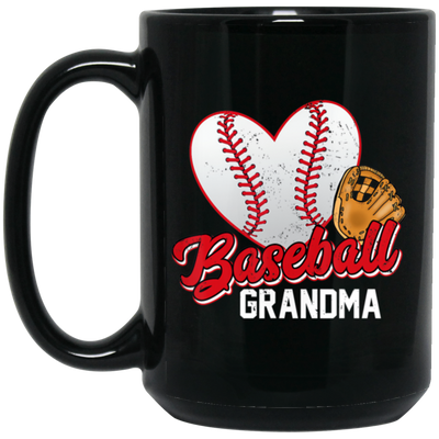 Love Baseball, Love Grandma, Best Baseball Gift For Grandma, Love Sport Black Mug