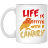 Canary Bird Life Is Better With A Fashionable Bird Vintage White Mug