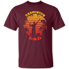 Badminton Palm Trees Gift For Dad Vintage Play Badminton Sporty Unisex T-Shirt