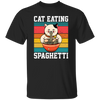 Retro Cat Lover, Cat Eating Spaghetti, Japanese Spaghetti, Love Ramen Unisex T-Shirt