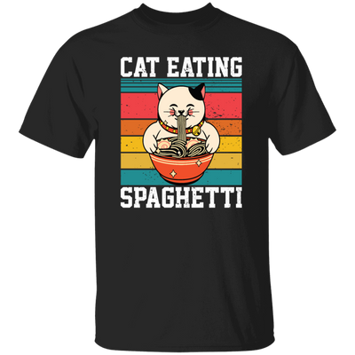 Retro Cat Lover, Cat Eating Spaghetti, Japanese Spaghetti, Love Ramen Unisex T-Shirt