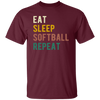 Retro Eat Sleep Softball Repeat Gift