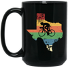 Retro Texas Biker Love Mountain Biking Distressed Black Mug