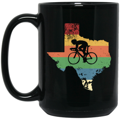 Retro Texas Biker Love Mountain Biking Distressed Black Mug