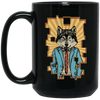 Wolf Hipster Animal Retro Wolf Herd Vintage Cool Black Mug