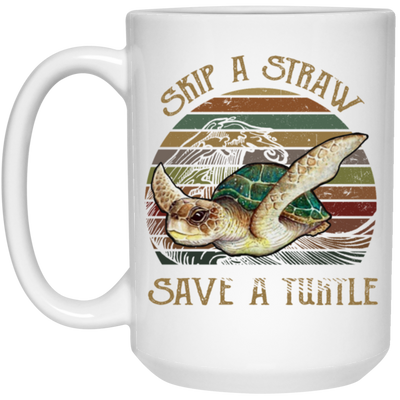 Retro Skip A Straw Save A Turtle Cute Gift