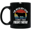 Retro I Am With My Cow I Cannot Talk Right Now Gift Black Mug
