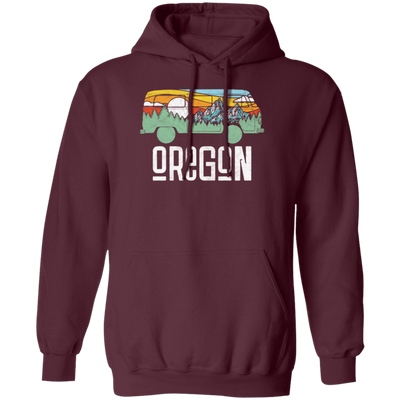 Oregon Love Gift, Outdoor Hippie, Van Nature Retro, National Park Pullover Hoodie