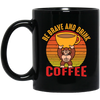 Coffee Lover, Be Brave And Drink Coffee, Retro Monkey Gift, Coffee Lover